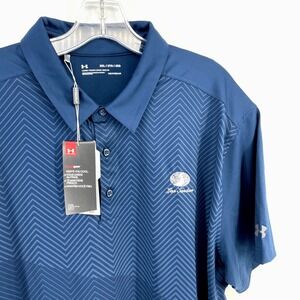 NWT Under Armour Mens Vivid Print Polo Shirt 2XL Blue Chevron Las Sendas Golf